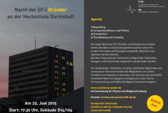 Nacht der (IT-) Gründer in Darmstadt Nacht der (IT-) Gründer in Darmstadt