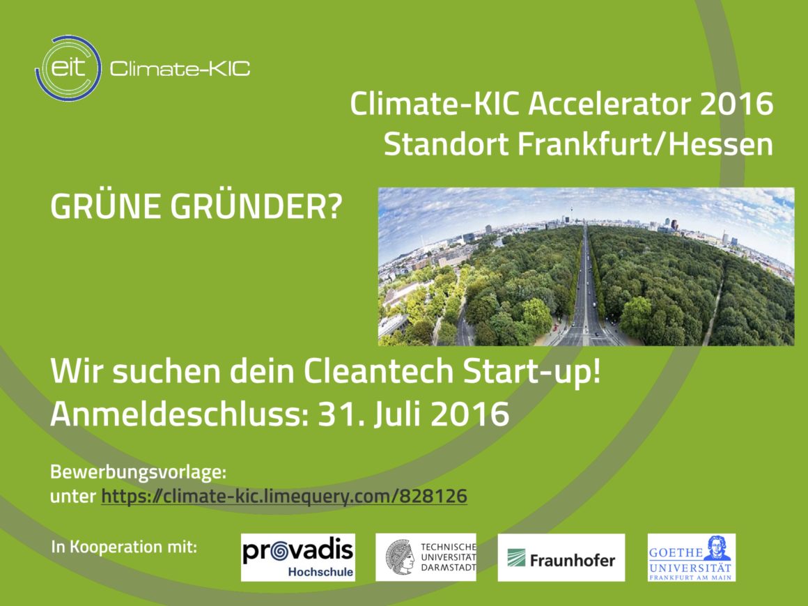 Bewerbung zum Climate-KIC Accelerator 2016