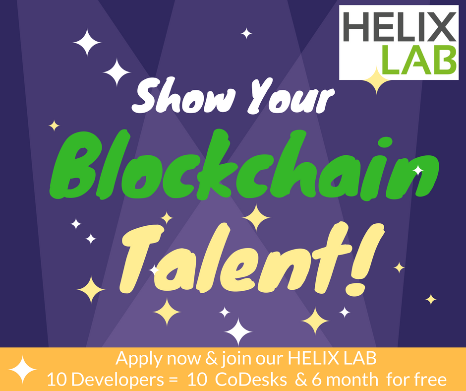 kostenloses Coworking für Blockchain Talente im HELIX LAB