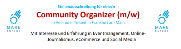 MAKE Rhein-Main sucht Community Organizer (m/w) in Voll- oder Teilzeit in Frankfurt MAKE Rhein-Main sucht Community Organizer (m/w) in Voll- oder Teilzeit in Frankfurt
