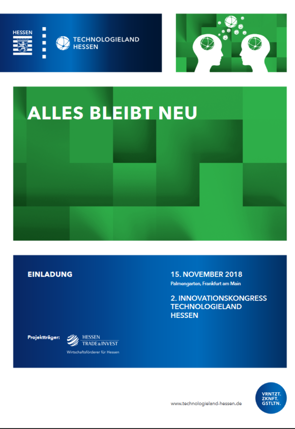 Einladung zum 2. Hessischen Innovationskongress am 15. November 2018 im Palmengarten in Frankfurt