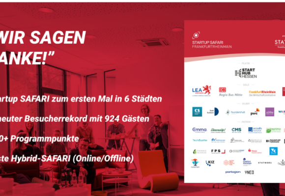 Fünfte Startup SAFARI FrankfurtRheinMain: Teilnehmer:innenrekord wieder geknackt! Fünfte Startup SAFARI FrankfurtRheinMain: Teilnehmer:innenrekord wieder geknackt!